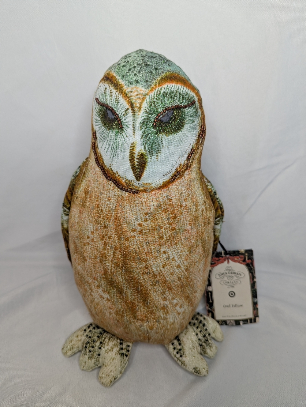 NWT John Derian Decorative Owl Pillow